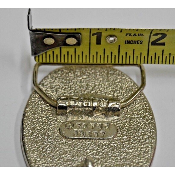 NICE Vintage Beautiful Inlaid Freemasons Compass Blue Solid Belt Buckle Rare - Picture 6 of 7